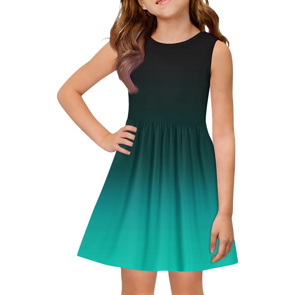 Sommer-Prinzessinnenkleid für Mädchen - A-Linien-Weste mit eingesetztem Rock