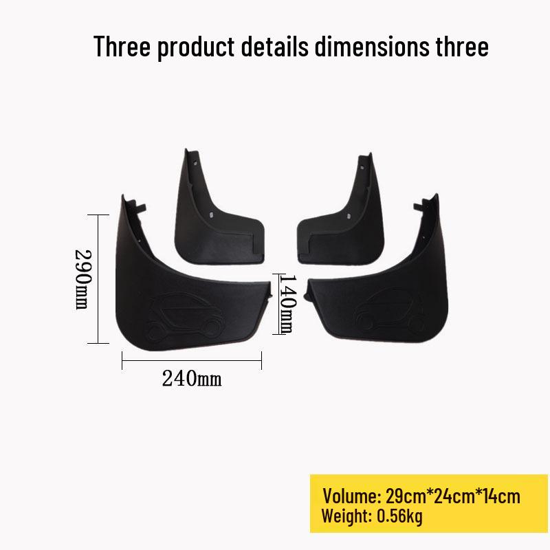 

Soft Rubber Mud Flaps for 2016-2021 Mercedes-Benz Smart Elf Car Accessories Smart Fortwo 2016-2021 (Two-door)