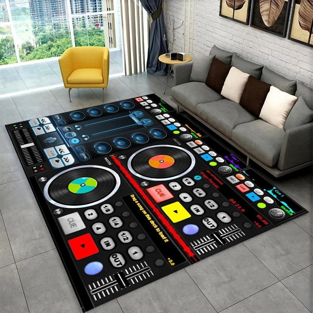 3D DJ Music Screen Keyboard Area Rug Carpet Rug for Living Room Bedroom Sofa Doormat Decoration Kid Play Non-slip Floor Mat Gift