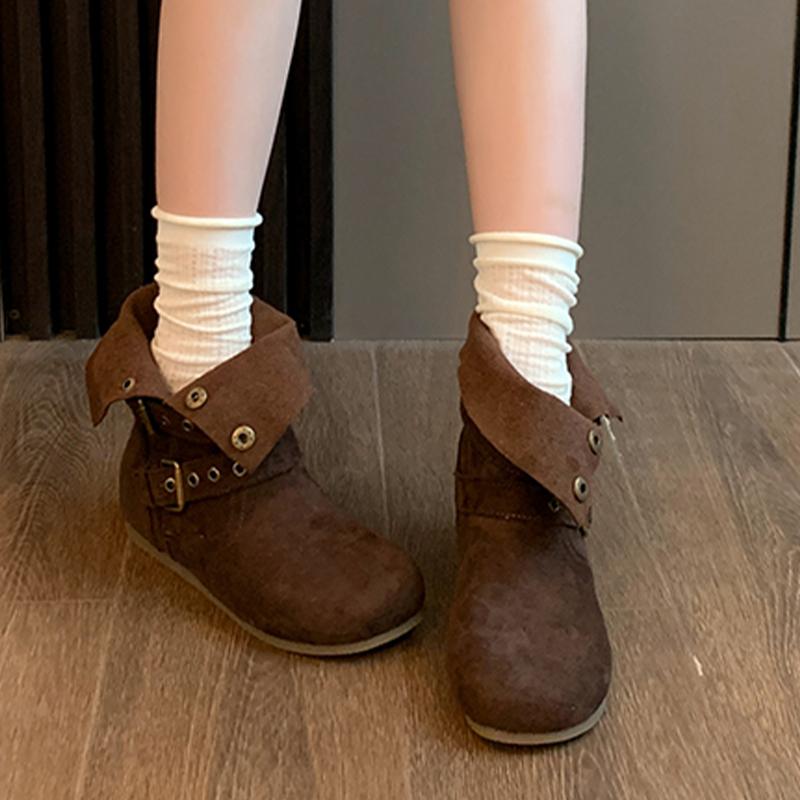 Flats Women Ankle Shoes Suede Casual Designer Shoes Winter 2025 Dress Walking Chelsea Boots Brand Zapatillas De Mujer