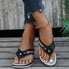 New Womens Slippers Large Size Beach Outdoor Flip Flops Daily Casual Herringbone Wedge Slippers
