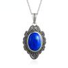 925 Sterling Silver Necklace Vintage Oval Lapis Pendants Necklace Jewelry For Women Party Birthday Gifts Fine Jewelry