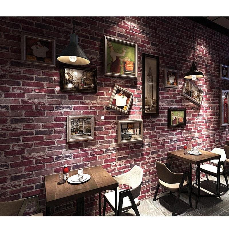Retro Nostalgic Imitation Brick Pattern Brick Brick Wallpaper Cafe Bar Restaurant Culture Wallpaper