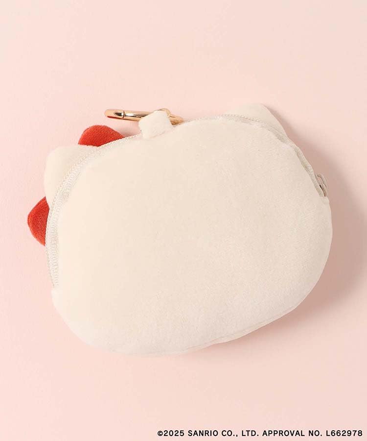 Bleu Bleuet x Sanrio Characters Mochimochi Pouch with Carabiner, Earphone Pouch, Accessory Case (Hello Kitty)