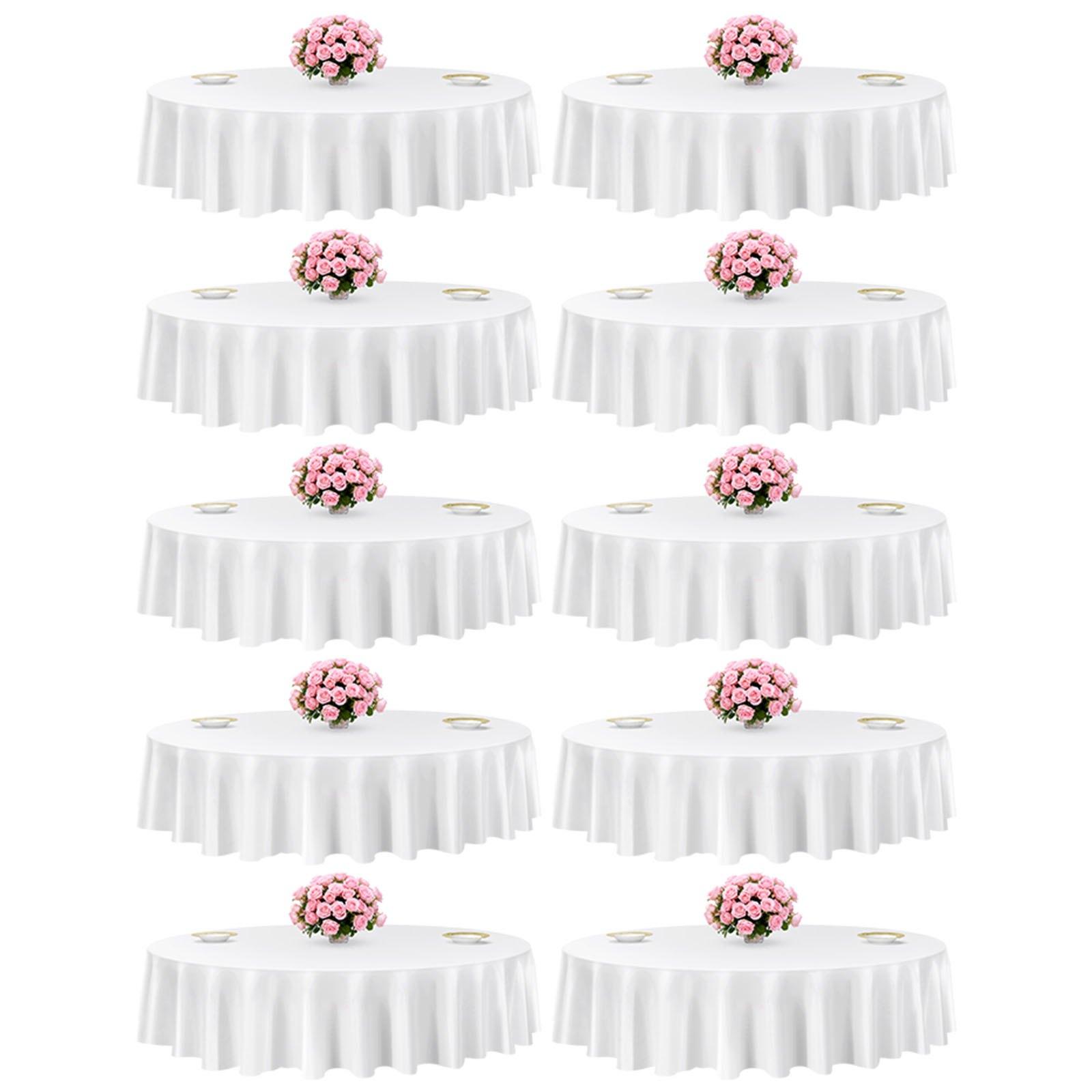 VEVOR White Round Tablecloths 10 Pack