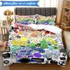 Colorful Dream Island Collage 3pcs K-pop Music Group Bedding set,Ideal for Bedroom, Dormitory,Including Duvet Cover And 2pcs Pillowcases,Fan Gifts