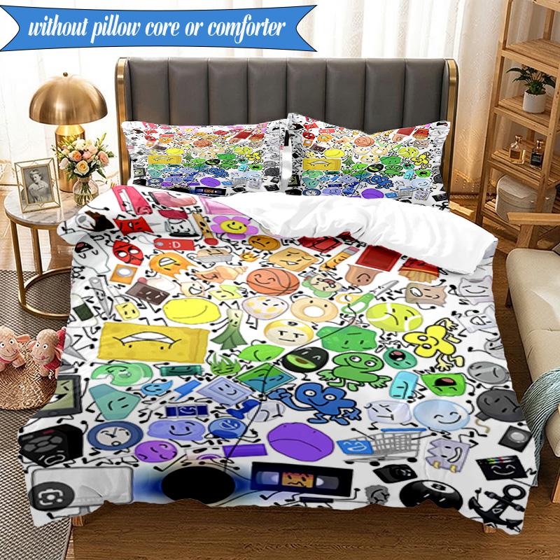 Colorful Dream Island Collage 3pcs K-pop Music Group Bedding set,Ideal for Bedroom, Dormitory,Including Duvet Cover And 2pcs Pillowcases,Fan Gifts