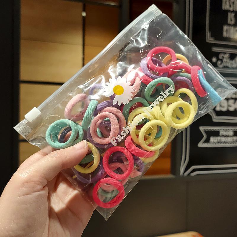 

50pcs/Set Girls Colorful Nylon Small Elastic Hair Bands Children Ponytail Holder Scrunchie Headband Women Kids Hair Accessories
