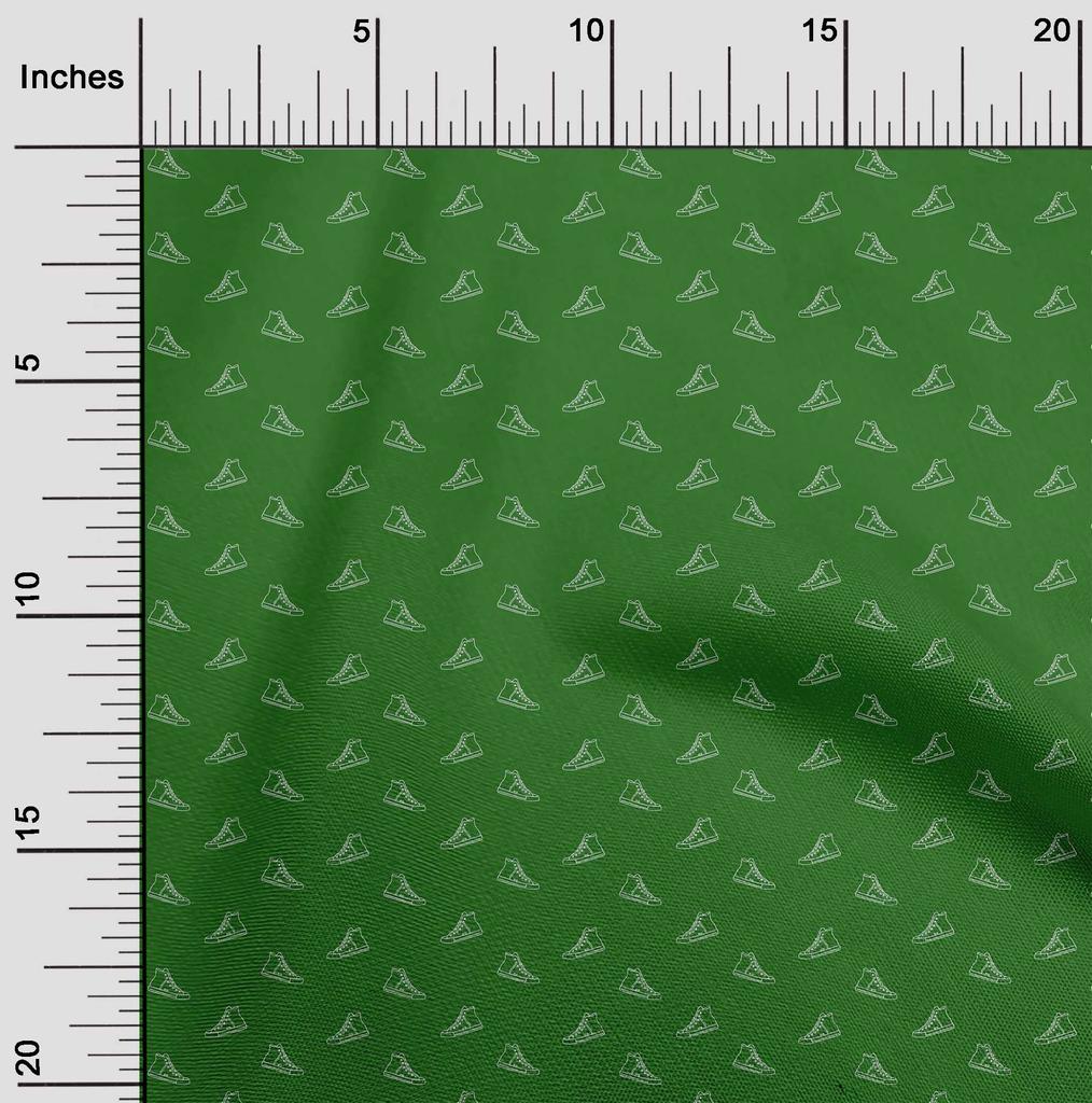 oneOone Cotton Flex Green Fabric Shoes Diy Clothing Quilting Fabric Print Fabric By Yard 40 Inch