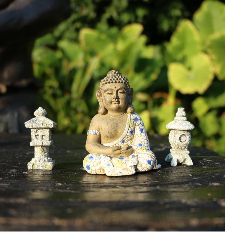 Ogród Zen Budda i Pagoda Mikro Krajobraz Ozdoba