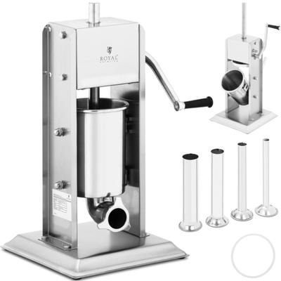 Vertical Manual Sausage Stuffer, Stainless Steel, 3 L, 4 Funnels