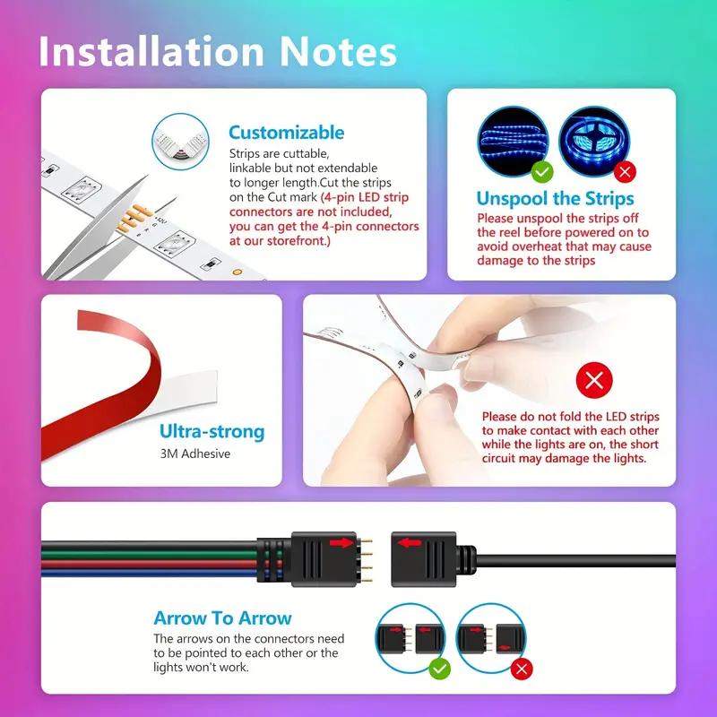 4M 5050 5V RGB Led Strip Lights USB Background Atmosphere Light Strips Color Bluetooth for Home TV PC Garden Party Decoration