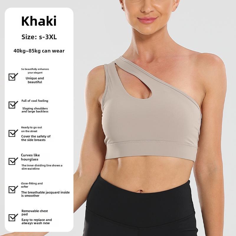 Large Women's Sports Bra with Detachable Cups for Yoga - Shockproof, Supportive, and Elegant Design
