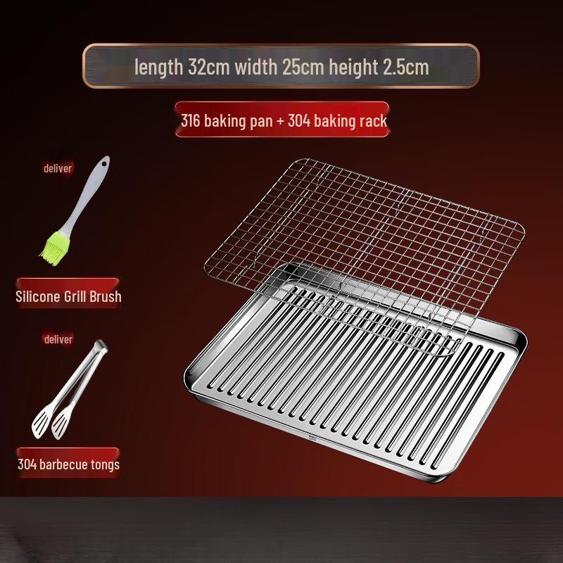Stainless Steel Roasting Pan Set with Rack and Tools