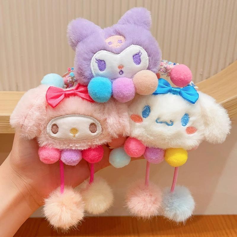 Dětská čelenka Kuromi Čelenka Příze Roztomilá Kreslená Gumička Dívka Svážejte Culík Masová hlava Sanrio Vlasový doplněk