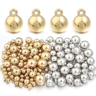 10-500pcs 4/5/6/8/10/12/14/16mm CCB Beads With Hanging Round Loose Spacer Bead For Jewelry Making DIY Bracelet Necklace Supplies
