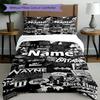 3pcs Duvet Cover Set (1*Duvet Cover + 2*Pillowcase, Without Core), Custom Name Batman Pattern Bedding Set, Home Bedroom Decor Gift