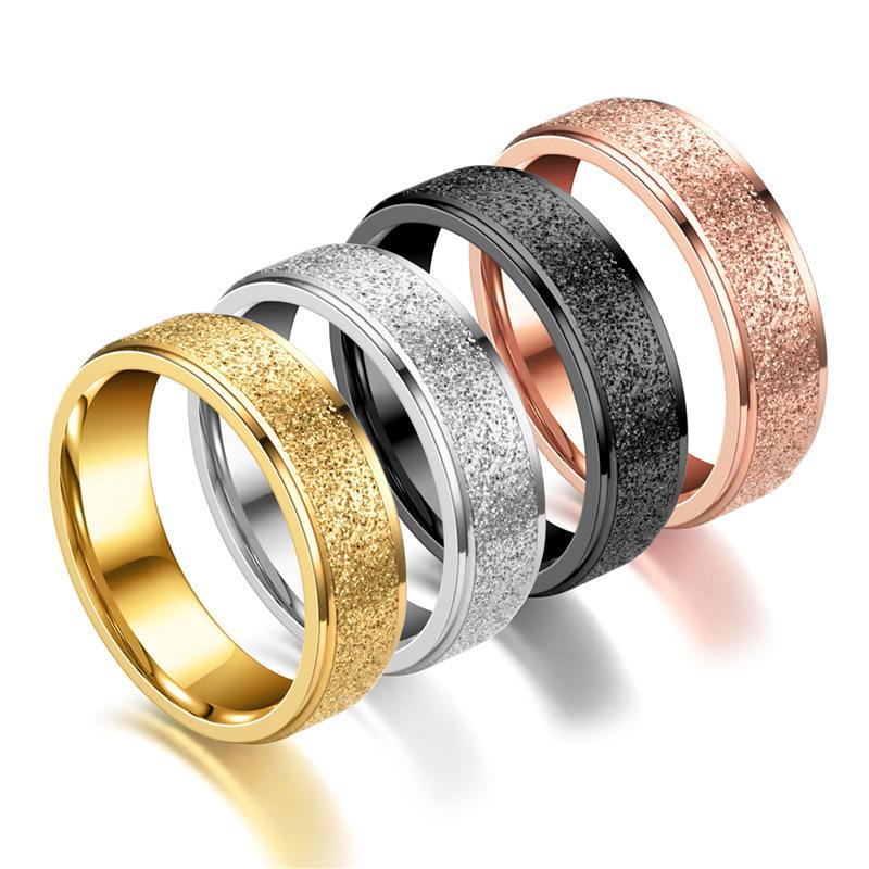 Base de Anel em Aço Inoxidável Fosco Cor Rose Gold – 2mm, 4mm, 6mm Simples Moda Banda de Aço Titânio