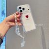 Gentle temperament girly heart iPhone11/12/13/14/15/16/17 PM pearl butterfly lanyard mobile phone case