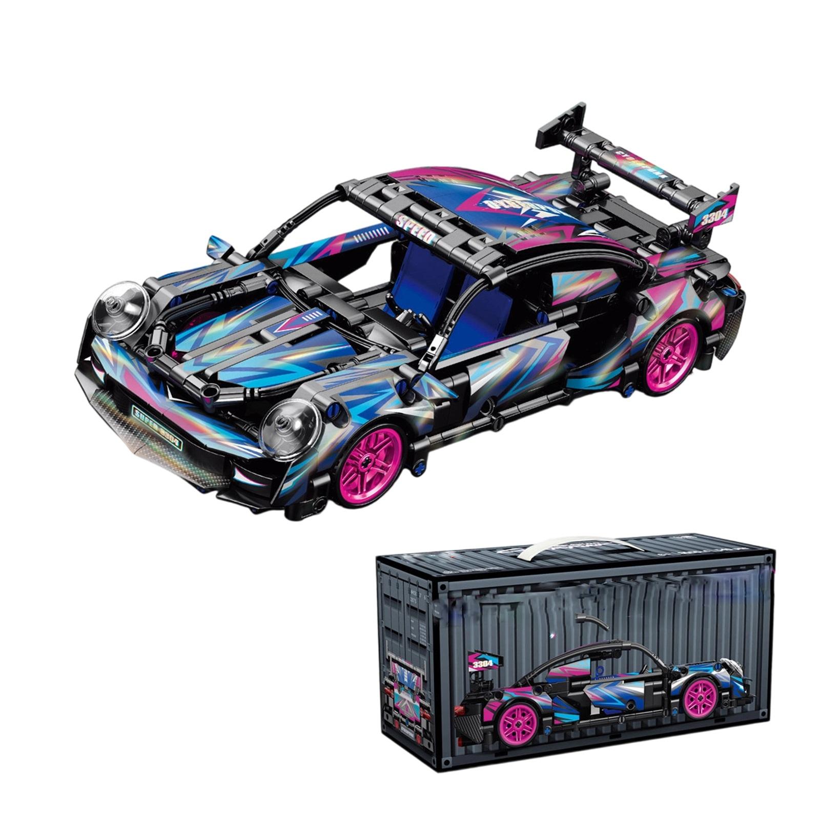 

Детский пазл-конструктор гоночного автомобиля, модель спортивного автомобиля, совместимый с конструктором, подарок для мальчика One Size