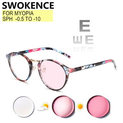 Myopia Glasses Prescription Custom Men Women Round Frame Photochromic Or Blue Light Blocking Lenses Correction Eyeglasses F632