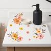 Floral Design Bathroom Stickers Self-Adhesive Washbasin Sticker Ceramic Tile Stickers  Home