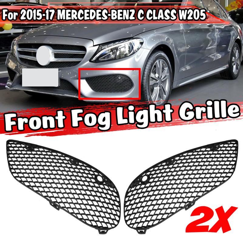 W205 2xCar Front Bumper Fog Light Grille Fog Lamp Grill Cover For Mercedes For Benz C CLASS W205 2015-2017 2058852623 2058852523