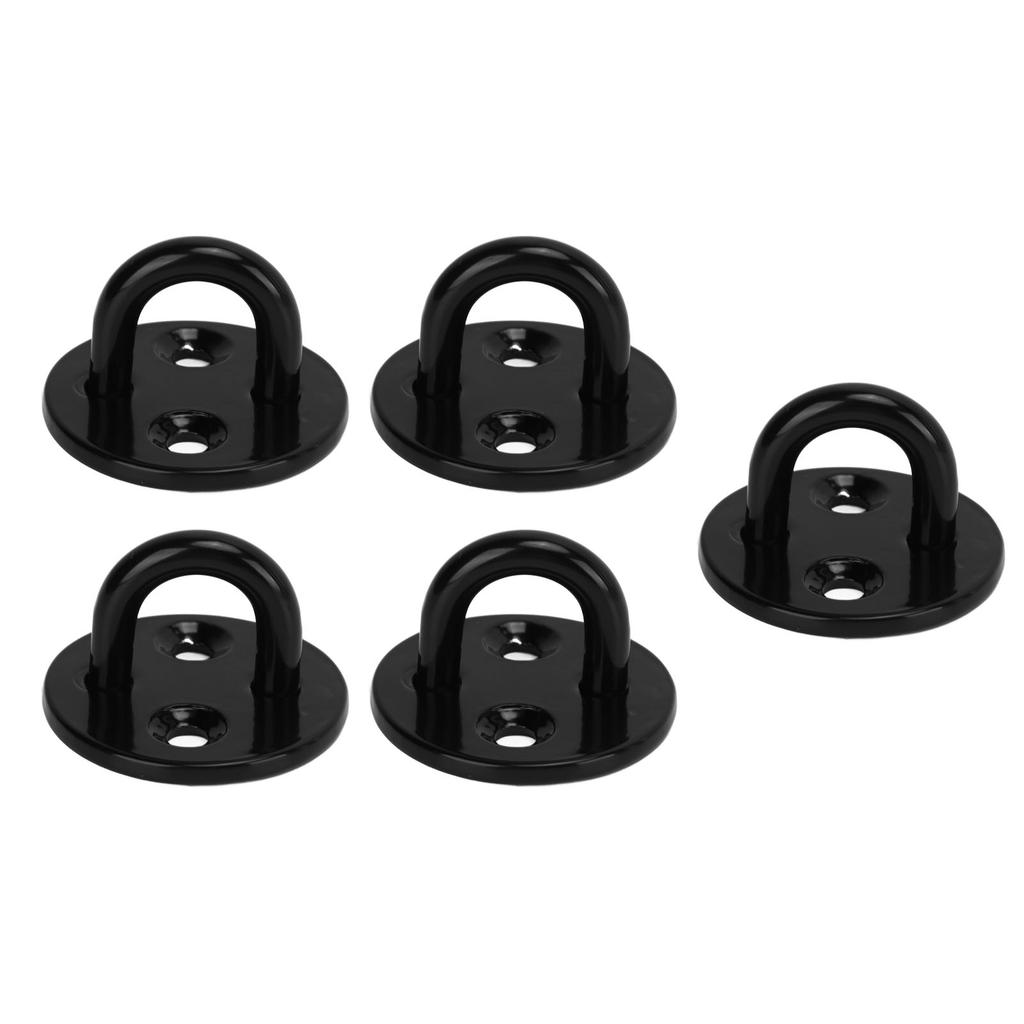 5Pcs Eye Plate Thickened Black Stainless Steel Enhanced Load Bearing Heavy Duty Pad Eye Plate 6mm 0.24in
