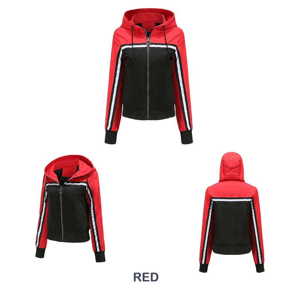 Women’s Jackets Drawstring Hooded Long Sleeve Windcheaters Zip Up Light Weight Trench Coat Windproof Outdoor Hiking Running Sports Outer Wear