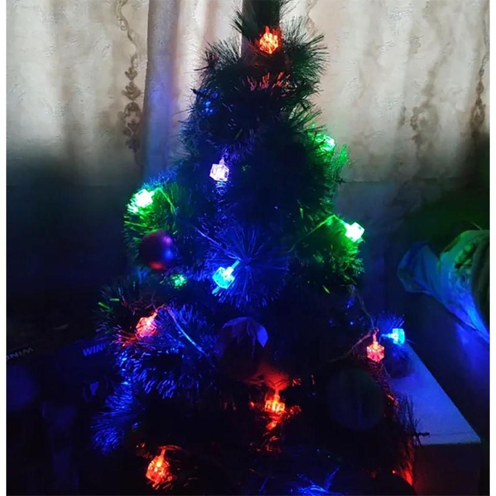 Mehrfarbige Würfel-LED-Lichter für Heimdekoration - 4m, 10 Würfel, 1 Stück Lichterkette für Heimdekoration | Weihnachtsdekorationslichter