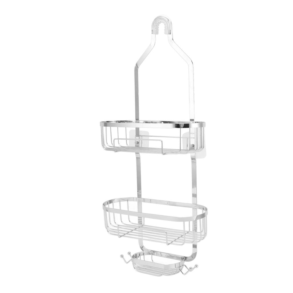 Metal Iron Wall Mounted Bathroom Basket 2 Layer Punch   Bathroom Shelves Toilet Accessories