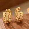Gold Color Hollow Flower Hoop Earrings for Women Luxury Wedding Engagement Gentle Accessories Party Trendy Metal Jewelry
