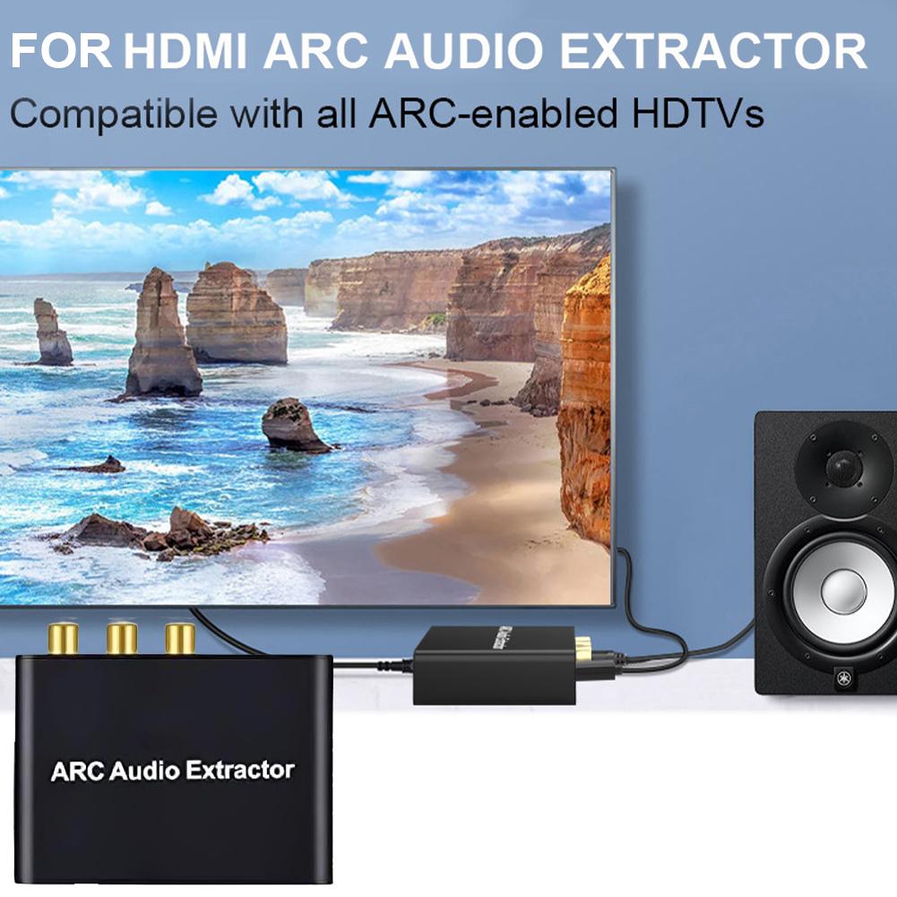 HDMI-Compatible ARC Audio Extractor ARC To SPDIF Coaxial L/R Stereo 3.5mm Jack Audio Adapter for HDTV Speaker Amplifier