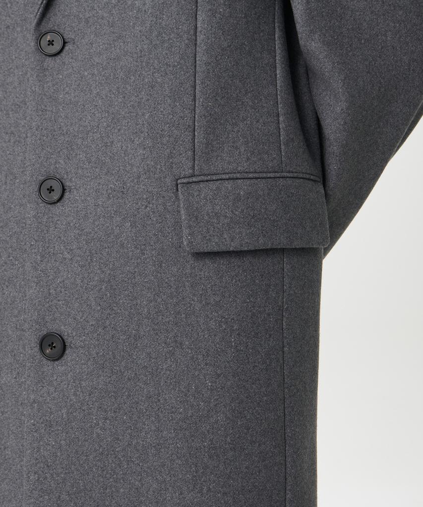 Musinsa Standard Fortex Felt Daddy Shoulder Single Long Coat [Medium Grey]