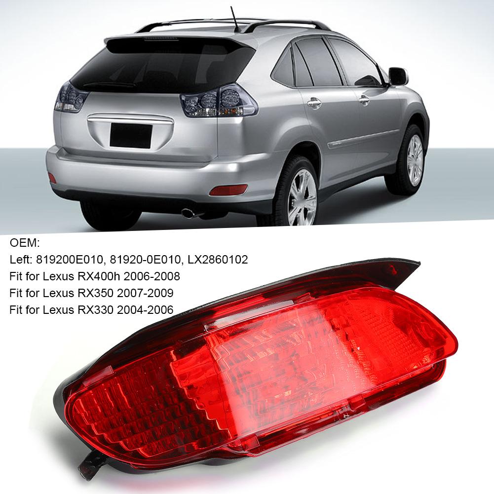 Bakre støtfangerlys tåkelys Passer for Lexus RX330 RX350 RX400h 819200E010 819100E010 Venstre