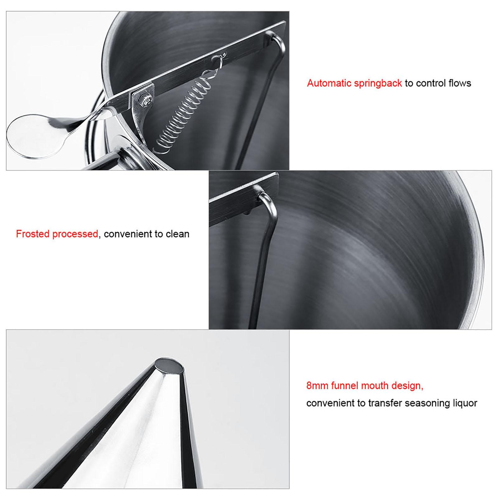 

Pastry Accessory Funnel, Stainless Steel Baking Funnel Piston Profe Tools with Rack for Home Kitchen Bakery Use Ry Professional Cake Desserts Cooking
