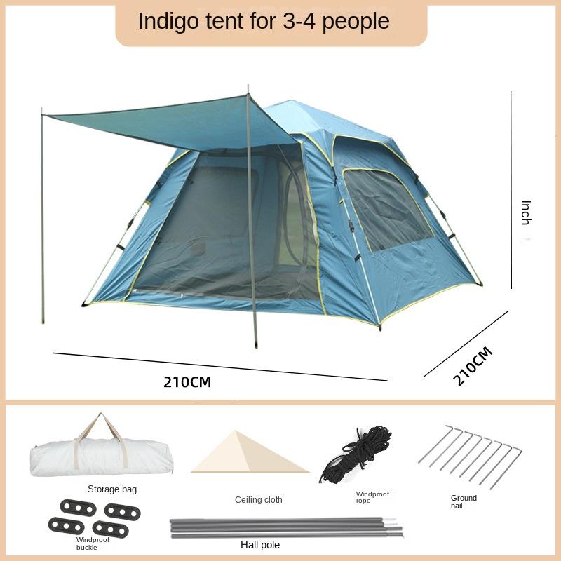 

Палатка для кемпинга, пляжа, портативная складная, автоматическая, быстро открывающаяся, для парка, кемпинга, полный комплект, утолщенная, непромокаемая 240*240*155CM