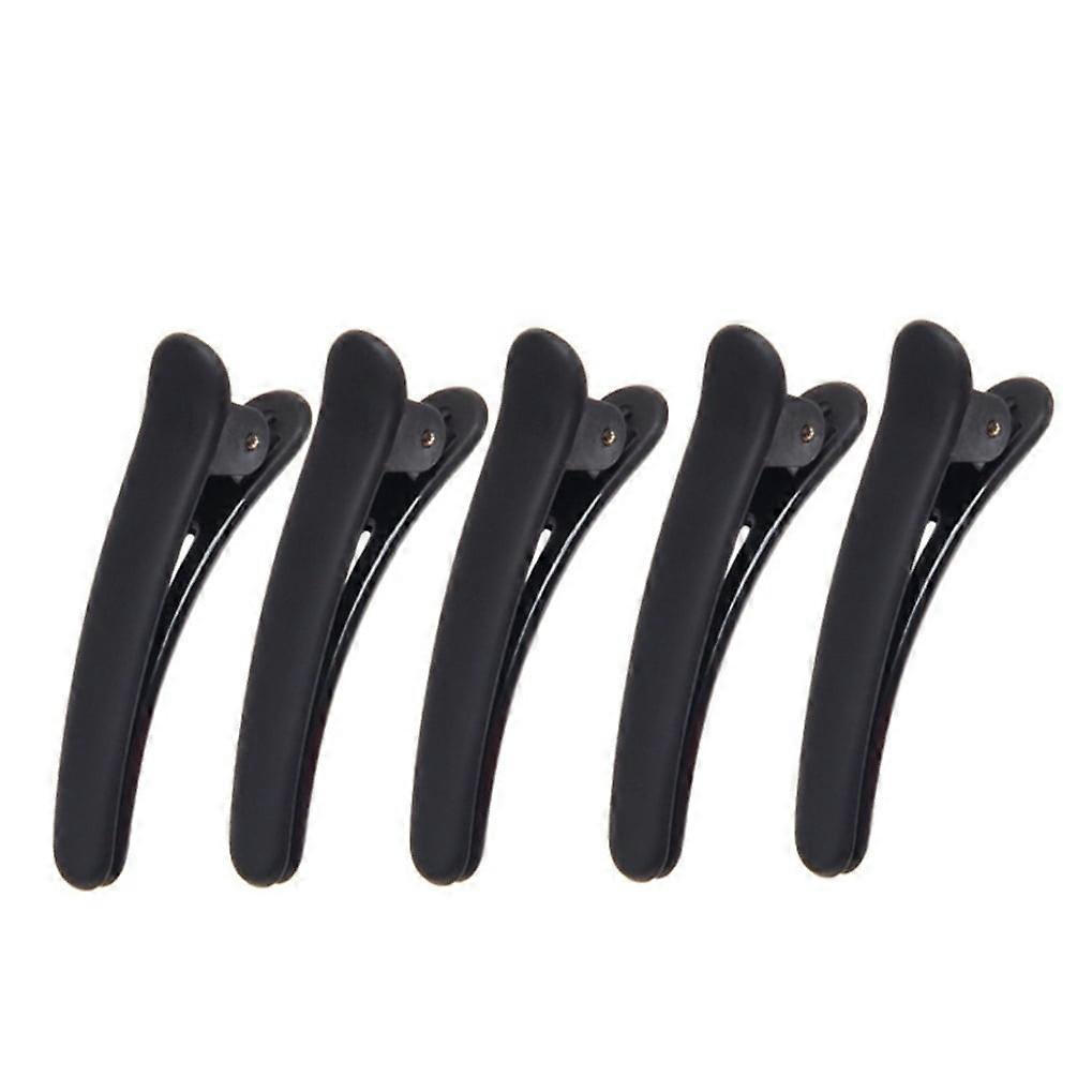 12 schwarze Kunststoff-Haarspangen für Damen, schnabelförmig, zum Abteilen von Haaren, glatter Halt