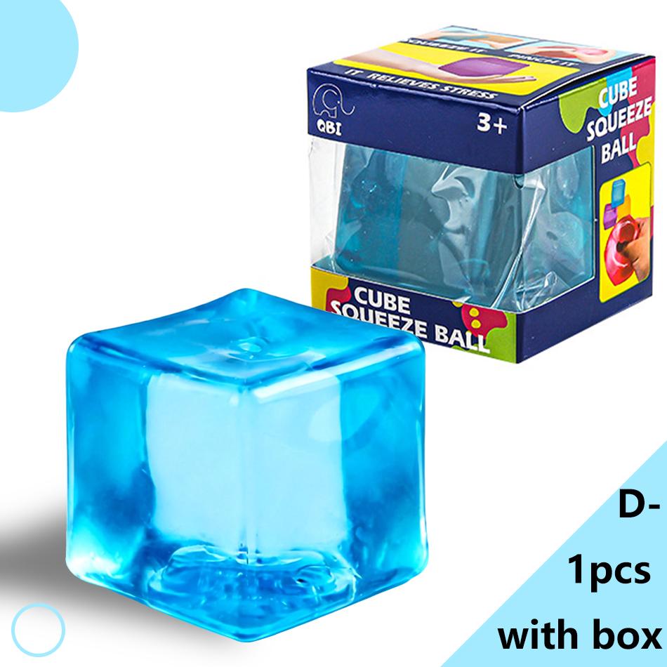 Spielzeug Spielzeug Spielzeug Schöner quadratischer Eis-Stressball Fidget Stressabbau Autismus Sensorisch Weich Knetbar Partygeschenke Geschenke für Erwachsene Kinder