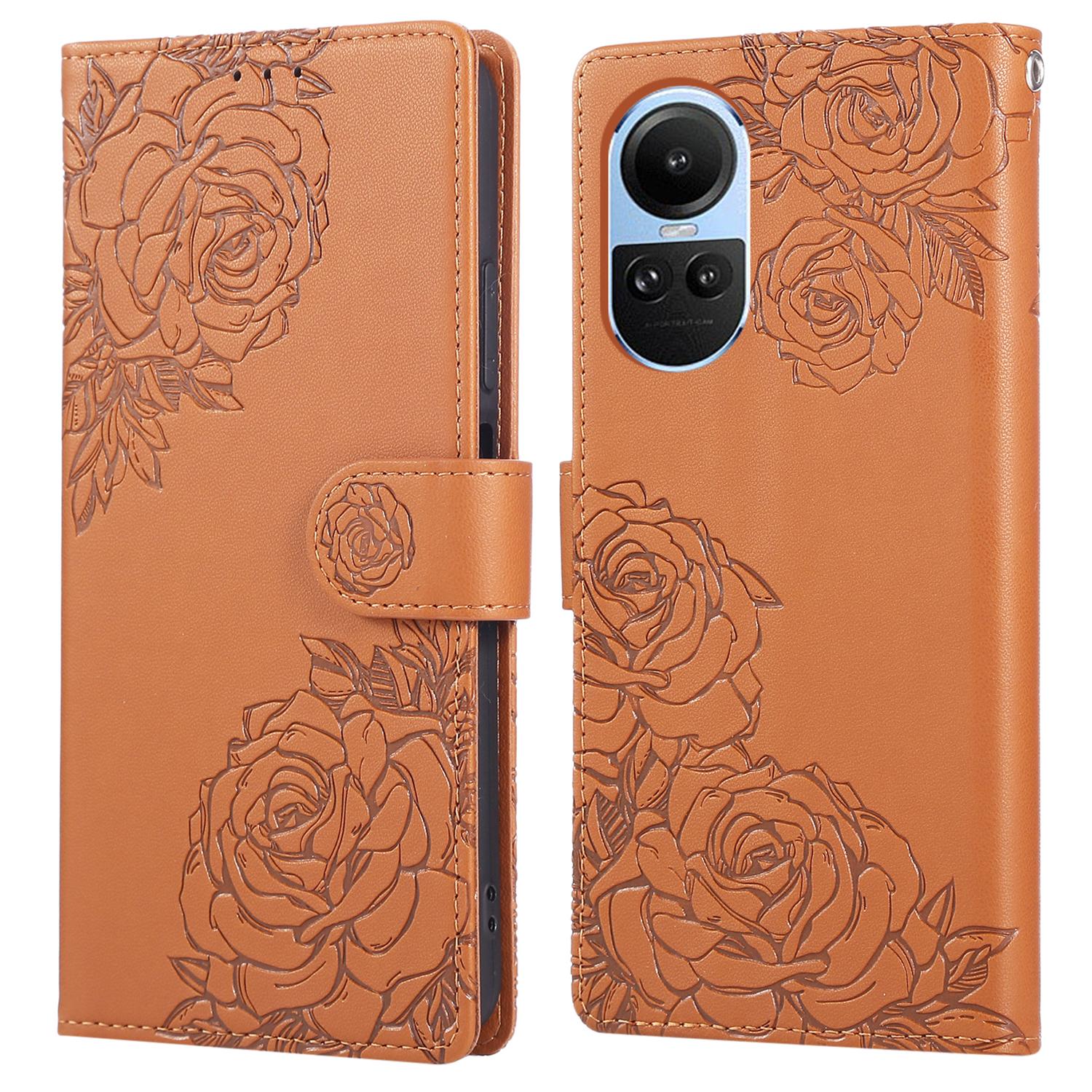 

Для Oppo Reno10 5G (Глобальний)/Reno10 Pro 5G (Глобальний) Чохол Гаманець з ПУ Шкіри з Квіткою Троянди для Телефону з 3 Відділеннями для Карток C