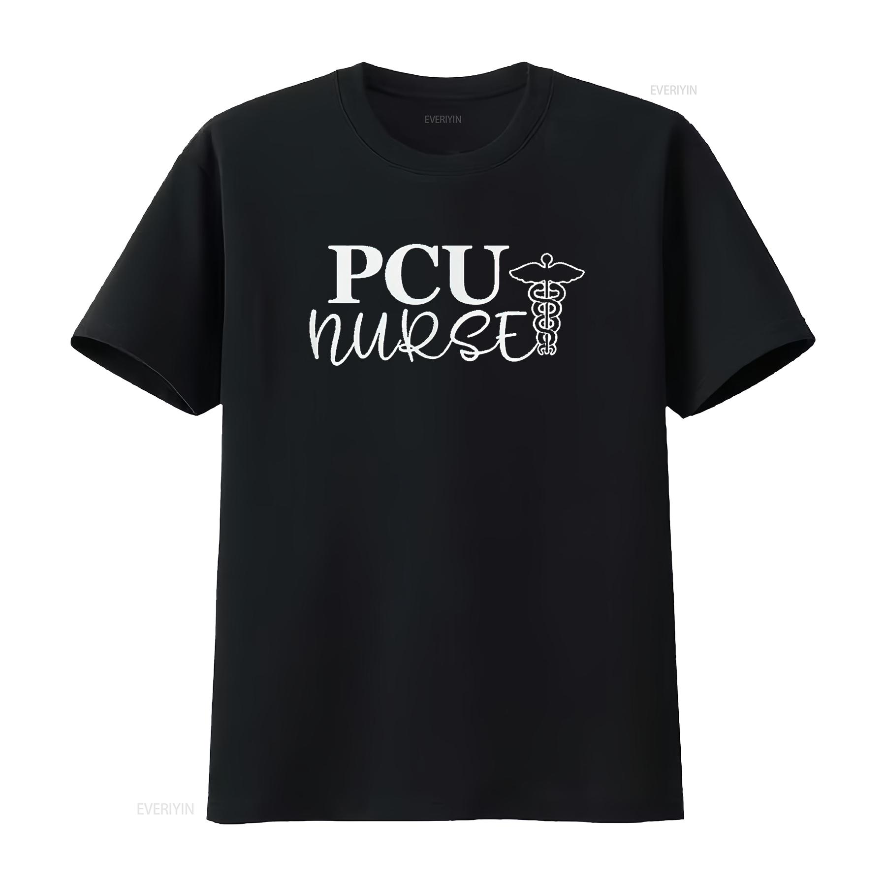 

PCU Nurse Progressive Care Unit Step Down Design T Shirt vintage Washed fashion graphic Versatile Soft Top For Everyday Wear 4XL