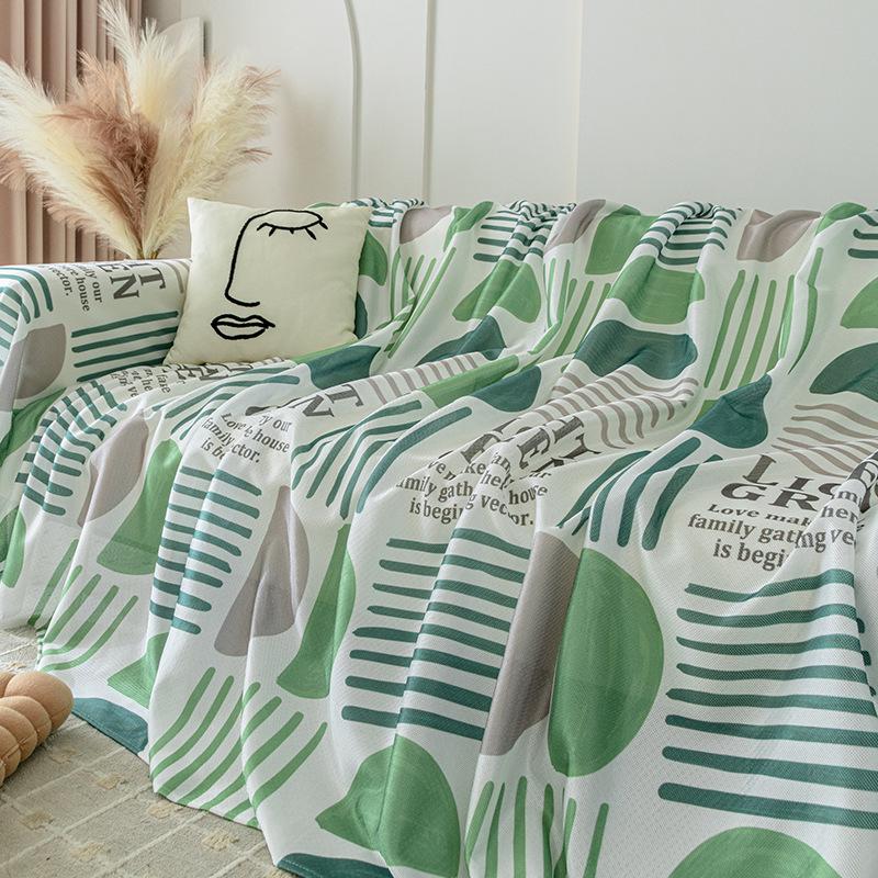 Summer Thin Sofa Cover Ice Silk Summer Mat Sofa Cover Cloth Dust-Proof All-Inclusive Summer