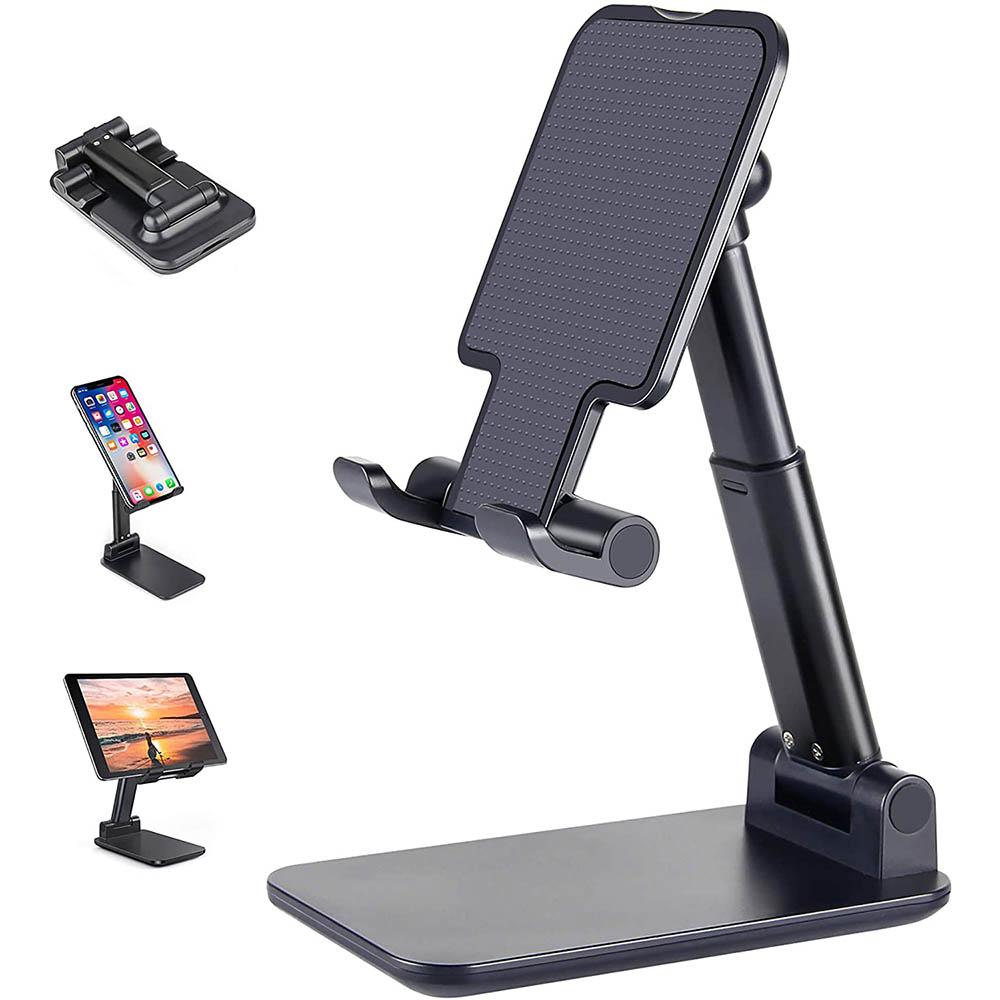 Adjustable Foldable Extendable Mobile Phone Mount Tablet Holder Stand Desktop Holder Table Cell Desk Mobile Phone Holder Stand Lay Flat чёрный