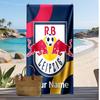 RB Leipzig FC Personalisiertes Bedrucktes Strandtuch Fußballlogo Unterstützung Benutzerdefinierter Name Text Absorbierendes Handtuch Für Sport Reisen Besonderes Geschenk