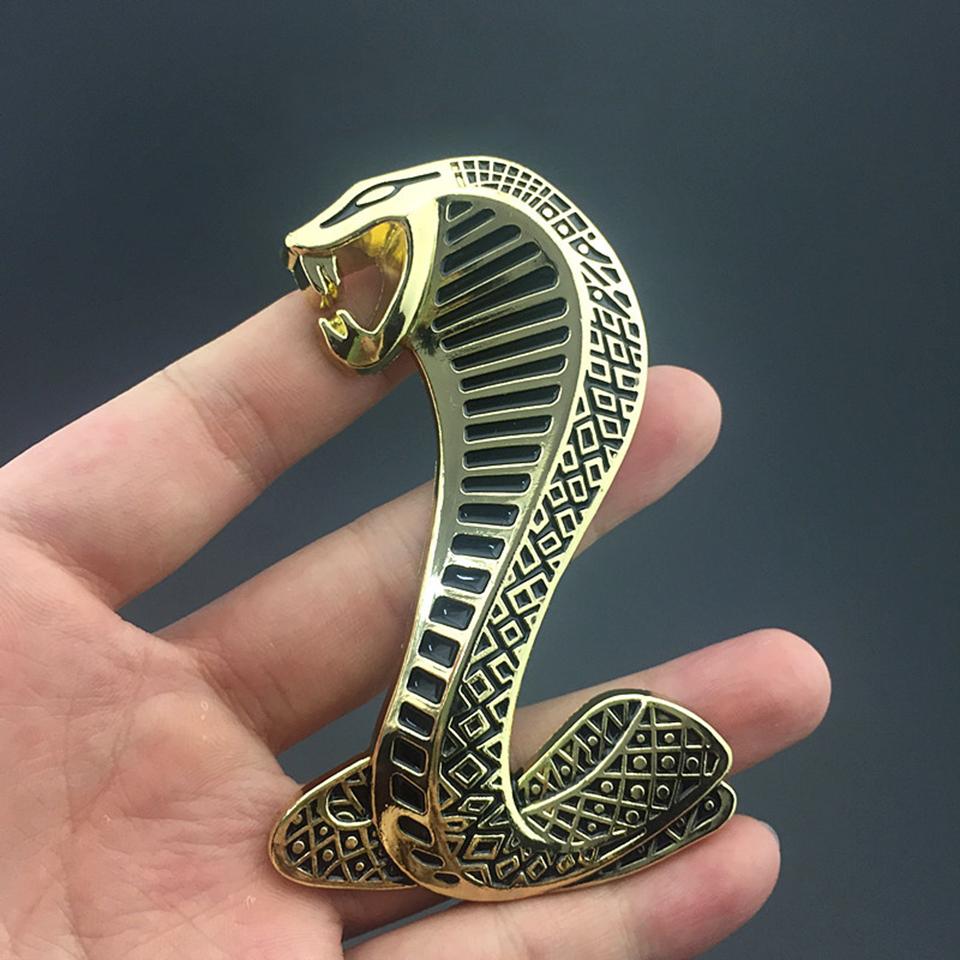 

3D Metal Cobra Snake Cobra 3D Emblem Sticker Metal Auto Car Shelby Mustang Gold ,Silver GT MYCT-54