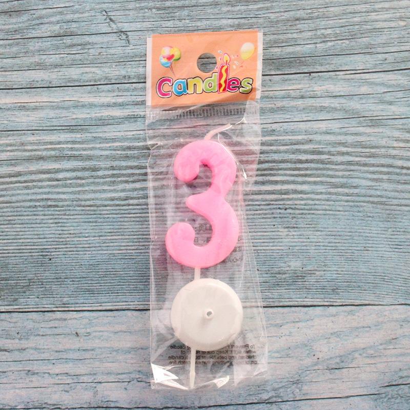 Digital Candles Medium Pink Independent Packaging Digital Children's Birthday Cake Baking Decoration Candles
