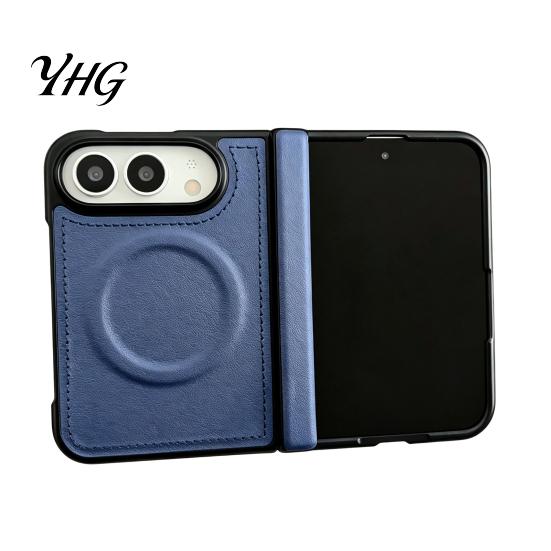 Shockproof Slim Phone Case Magnetic for IPhone 18, Faux Leather Cover with Hinge Durable Anti Fall Protection, Full Body Protective 18 Fold Folding