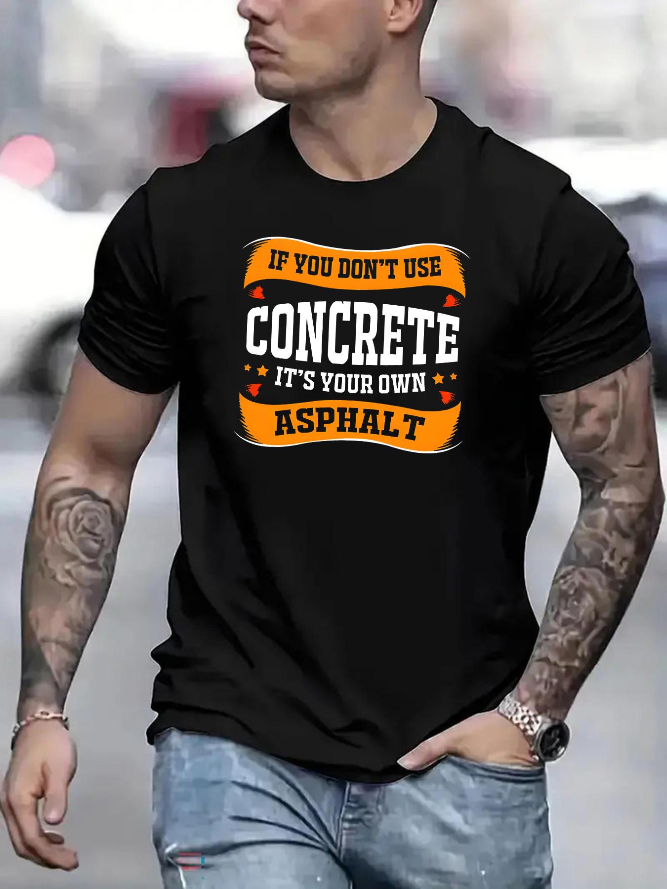 Trendy Pioneer Casual Crew Neck T-shirt with Bold Concrete Letter Print - Breathable Polyester XXL