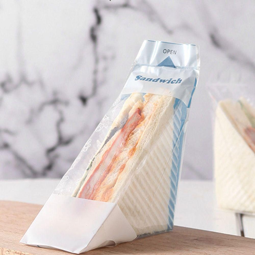 100pcs Plastic Bread Bags Transparent Sandwich Wrappers  Birthday Party