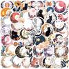 50 Moon Flowers Cat Graffiti Stickers Decorate Guitar Laptop Suitcase DIY Waterproof